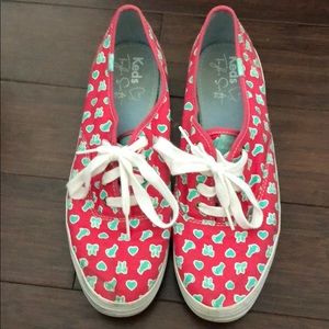 Taylor Swift Pink and Sea Foam Green Pattern Keds